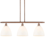 Innovations Lighting Bristol Glass 3 Light 36" Wide Linear Pendant Antique Copper / Matte White