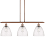 Innovations Lighting Bristol Glass 3 Light 36" Wide Linear Pendant Antique Copper / Seedy