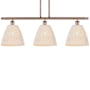 Innovations Lighting Bristol Natural 3 Light 36" Wide Linear Pendant Antique Copper / Natural