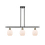 Innovations Lighting Belfast 3 Light 36" Wide Linear Chandelier Black Antique Brass / Matte White