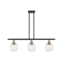 Innovations Lighting Belfast 3 Light 36" Wide Linear Pendant Black Antique Brass / Deco Swirl