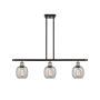 Innovations Lighting Belfast 3 Light 36" Wide Linear Chandelier Black Antique Brass / Seedy