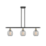 Innovations Lighting Belfast 3 Light 36" Wide Linear Chandelier Black Antique Brass / Clear Crackle