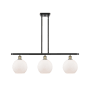 Innovations Lighting Athens 3 Light 36" Wide Linear Pendant Black Antique Brass / Matte White