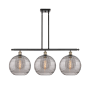 Innovations Lighting Athens Deco Swirl 3 Light 39" Wide Linear Chandelier Black Antique Brass