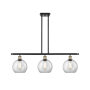Innovations Lighting Athens 3 Light 36" Wide Linear Pendant Black Antique Brass / Clear