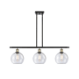 Innovations Lighting Athens 3 Light 36" Wide Linear Pendant Black Antique Brass / Seedy