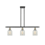 Innovations Lighting Caledonia 3 Light 36" Wide Linear Chandelier Black Antique Brass / Mouchette