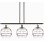Innovations Lighting Rochester 3 Light 37" Wide Linear Pendant Black Antique Brass / Clear