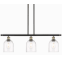 Innovations Lighting Bella 3 Light 36" Wide Linear Pendant Black Antique Brass / Clear