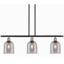 Innovations Lighting Bella 3 Light 36" Wide Linear Pendant Black Antique Brass / Light Smoke