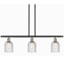 Innovations Lighting Bridal Veil 3 Light 36" Wide Linear Pendant Black Antique Brass / Clear