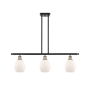 Innovations Lighting Eaton 3 Light 36" Wide Linear Chandelier Black Antique Brass / Matte White