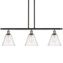 Innovations Lighting Berkshire 3 Light 36" Wide Linear Pendant Black Antique Brass / Seedy