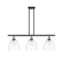 Innovations Lighting Bristol Glass 3 Light 36" Wide Linear Pendant Black Antique Brass / Clear