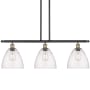 Innovations Lighting Bristol Glass 3 Light 36" Wide Linear Pendant Black Antique Brass / Seedy