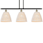 Innovations Lighting Bristol Natural 3 Light 36" Wide Linear Pendant Black Antique Brass / Natural
