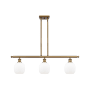 Innovations Lighting Belfast 3 Light 36" Wide Linear Chandelier Brushed Brass / Matte White