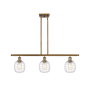 Innovations Lighting Belfast 3 Light 36" Wide Linear Pendant Brushed Brass / Deco Swirl