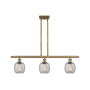Innovations Lighting Belfast 3 Light 36" Wide Linear Chandelier Brushed Brass / Seedy