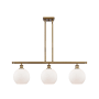 Innovations Lighting Athens 3 Light 36" Wide Linear Pendant Brushed Brass / Matte White
