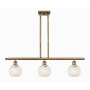 Innovations Lighting White Mouchette 3 Light 36" Wide Pendant Brushed Brass / White Mouchette