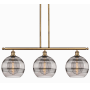 Innovations Lighting Rochester 3 Light 37" Wide Linear Pendant Brushed Brass / Light Smoke