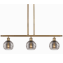 Innovations Lighting Rochester 3 Light 36" Wide Linear Pendant Brushed Brass / Light Smoke