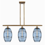 Innovations Lighting Vaz 3 Light 36" Wide Linear Pendant Brushed Brass / Blue
