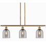 Innovations Lighting Bella 3 Light 36" Wide Linear Pendant Brushed Brass / Light Smoke