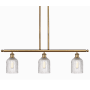 Innovations Lighting Bridal Veil 3 Light 36" Wide Linear Pendant Brushed Brass / Clear