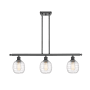 Innovations Lighting Belfast 3 Light 36" Wide Linear Pendant Matte Black / Deco Swirl