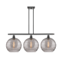 Innovations Lighting Athens Deco Swirl 3 Light 39" Wide Linear Chandelier Matte Black