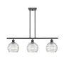 Innovations Lighting Athens 3 Light 36" Wide Linear Pendant Clear Deco Swirl / Matte Black