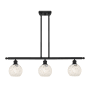 Innovations Lighting White Mouchette 3 Light 36" Wide Pendant Matte Black / White Mouchette