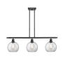 Innovations Lighting Athens 3 Light 36" Wide Linear Pendant Matte Black / Clear