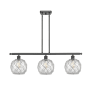 Innovations Lighting Farmhouse Rope 3 Light 36" Wide Linear Chandelier Matte Black / Clear Glass with White Rope