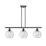 Innovations Lighting Athens 3 Light 36" Wide Linear Pendant Matte Black / Seedy