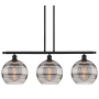 Innovations Lighting Rochester 3 Light 37" Wide Linear Pendant Matte Black / Light Smoke