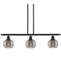 Innovations Lighting Rochester 3 Light 36" Wide Linear Pendant Matte Black / Light Smoke
