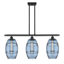 Innovations Lighting Vaz 3 Light 36" Wide Linear Pendant Matte Black / Blue