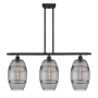 Innovations Lighting Vaz 3 Light 36" Wide Linear Pendant Matte Black / Smoked