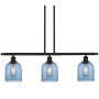 Innovations Lighting Bella 3 Light 36" Wide Linear Pendant Matte Black / Princess Blue