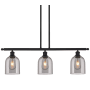 Innovations Lighting Bella 3 Light 36" Wide Linear Pendant Matte Black / Light Smoke