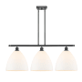 Innovations Lighting Bristol 3 Light 39" Wide Linear Pendant Matte Black / Matte White