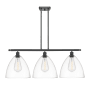 Innovations Lighting Bristol 3 Light 39" Wide Linear Pendant Matte Black / Clear