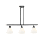 Innovations Lighting Bristol Glass 3 Light 36" Wide Linear Pendant with Shades Matte Black / Matte White