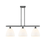 Innovations Lighting Bristol Glass 3 Light 36" Wide Linear Pendant Matte Black / Matte White