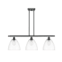 Innovations Lighting Bristol Glass 3 Light 36" Wide Linear Pendant Matte Black / Clear