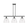 Innovations Lighting Bristol Glass 3 Light 36" Wide Linear Pendant Matte Black / Seedy